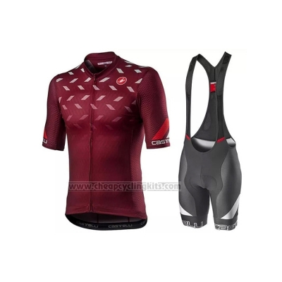 2021 Cycling Jersey Castelli Deep Red Short Sleeve and Bib Short (5)